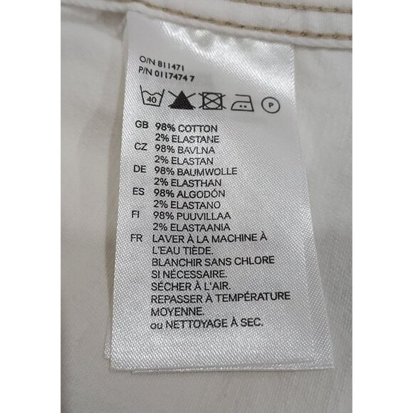 Divided by H&M Sz 4 Cotton Stretch White Snap Down Pearlizzed Western - Picture 9 of 10